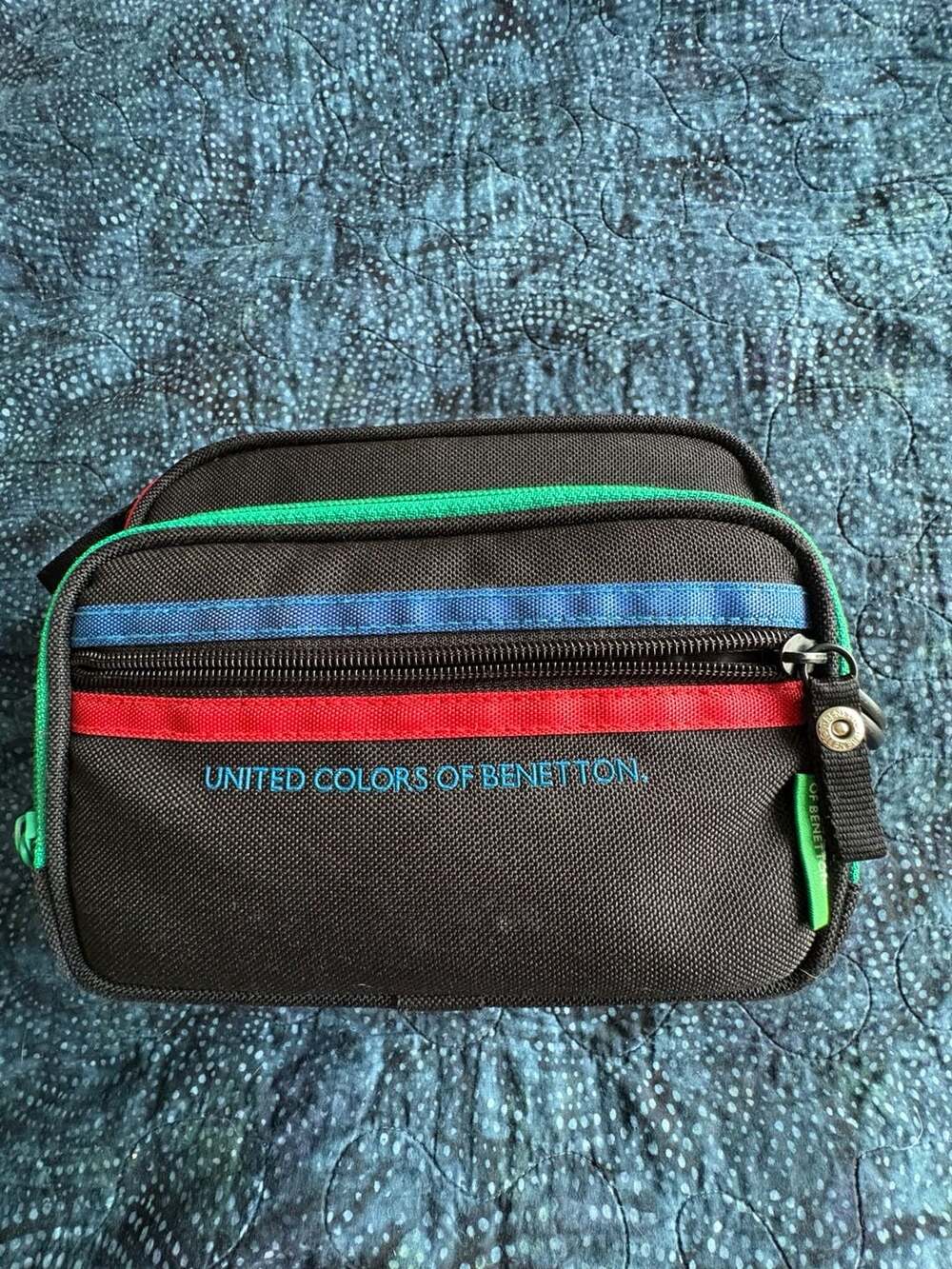 Vintage United Colors of Benetton Multi-Zipper Camera or Accessory Bag